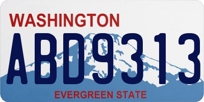 WA license plate ABD9313