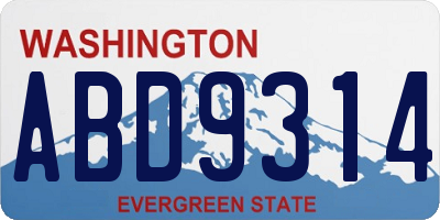 WA license plate ABD9314