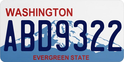 WA license plate ABD9322
