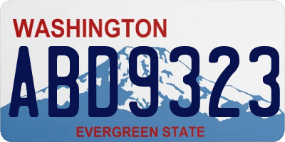 WA license plate ABD9323