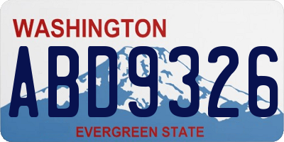 WA license plate ABD9326