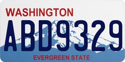 WA license plate ABD9329