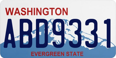 WA license plate ABD9331