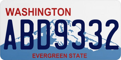 WA license plate ABD9332