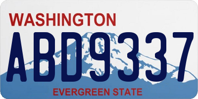 WA license plate ABD9337