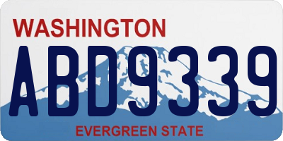 WA license plate ABD9339