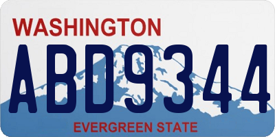 WA license plate ABD9344
