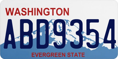 WA license plate ABD9354