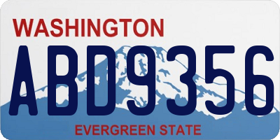 WA license plate ABD9356