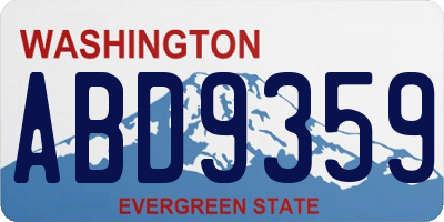 WA license plate ABD9359