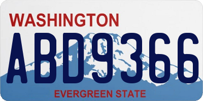 WA license plate ABD9366