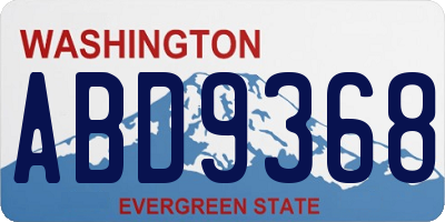 WA license plate ABD9368