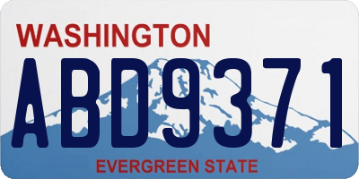 WA license plate ABD9371