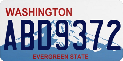 WA license plate ABD9372