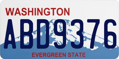 WA license plate ABD9376
