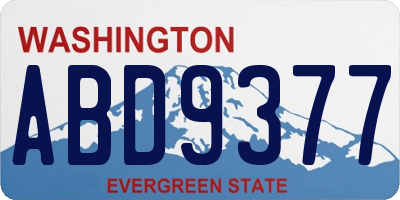 WA license plate ABD9377