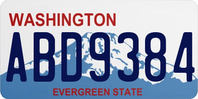 WA license plate ABD9384