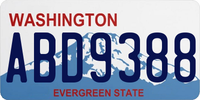 WA license plate ABD9388