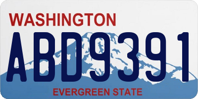 WA license plate ABD9391