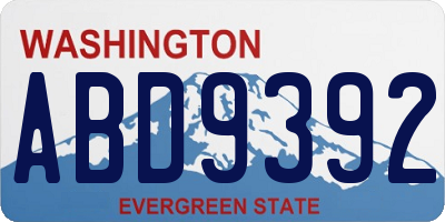 WA license plate ABD9392