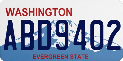 WA license plate ABD9402