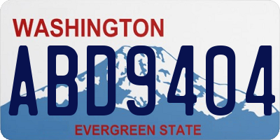 WA license plate ABD9404