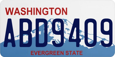 WA license plate ABD9409