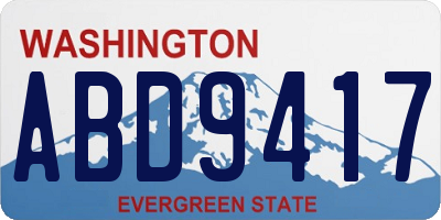 WA license plate ABD9417