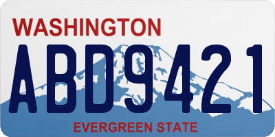WA license plate ABD9421