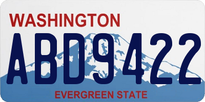 WA license plate ABD9422