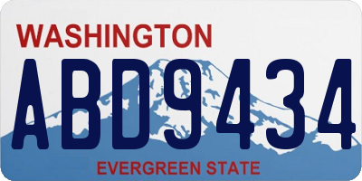 WA license plate ABD9434
