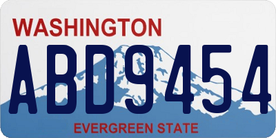 WA license plate ABD9454