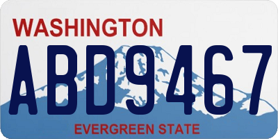 WA license plate ABD9467