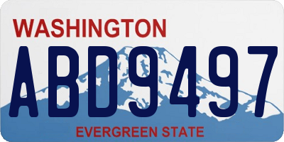 WA license plate ABD9497