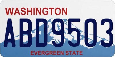 WA license plate ABD9503