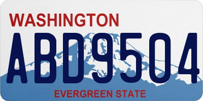 WA license plate ABD9504