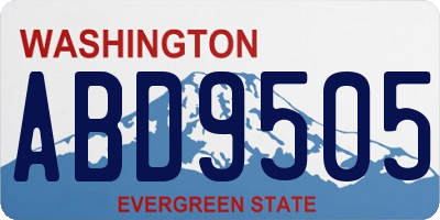 WA license plate ABD9505