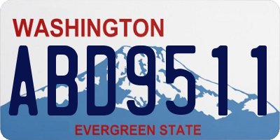 WA license plate ABD9511