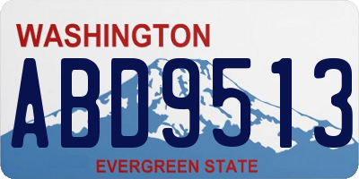 WA license plate ABD9513
