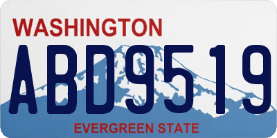 WA license plate ABD9519