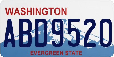 WA license plate ABD9520