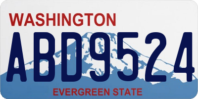WA license plate ABD9524