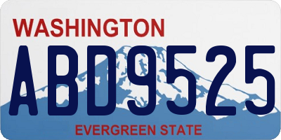 WA license plate ABD9525
