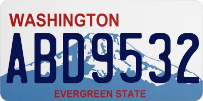 WA license plate ABD9532