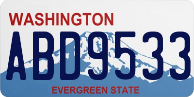 WA license plate ABD9533