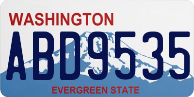 WA license plate ABD9535