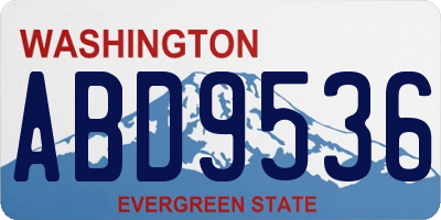 WA license plate ABD9536