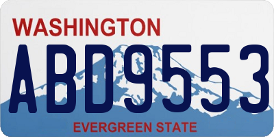 WA license plate ABD9553