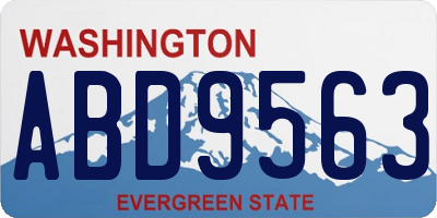 WA license plate ABD9563