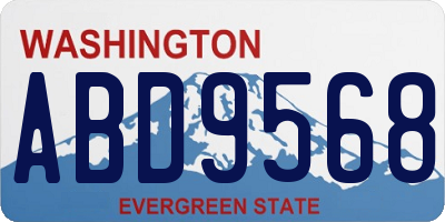 WA license plate ABD9568